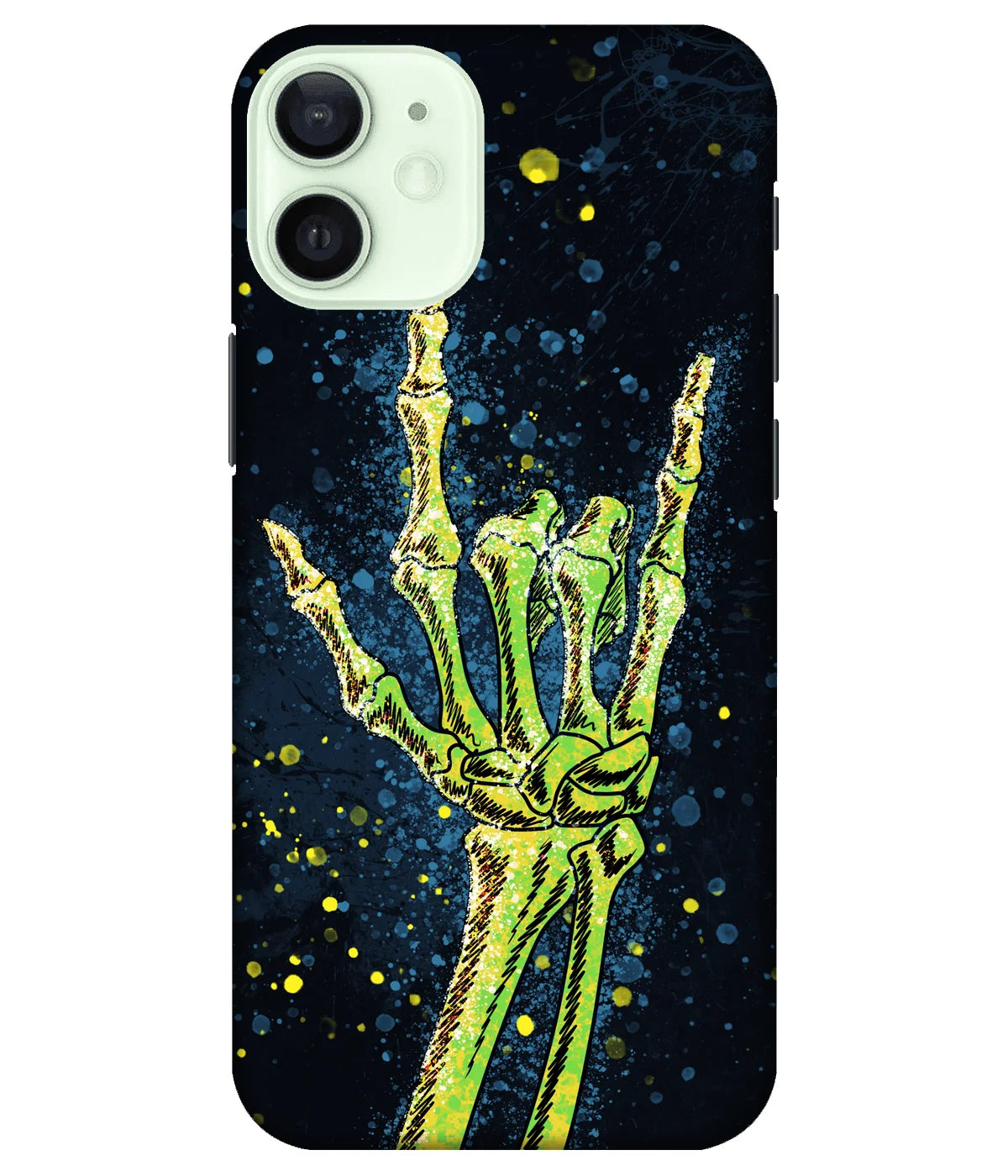 A product shot of a slim hard case with a colorful design.