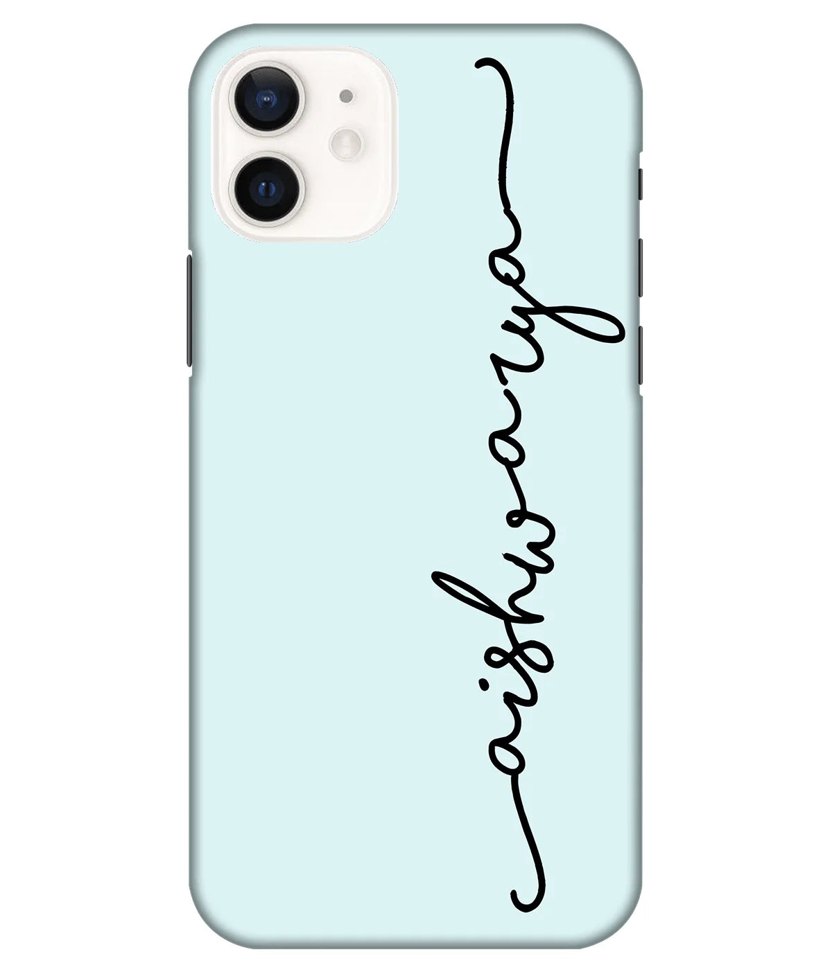 A product shot of a slim hard case with a customizable name.