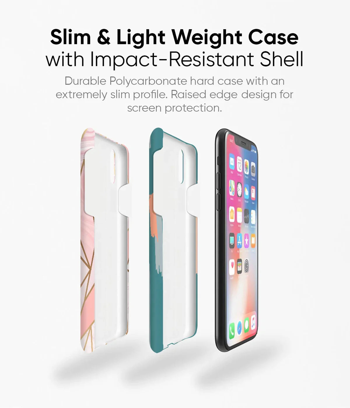 An image showcasing a hard phone case highlighting it's sleek and lightweight feature.