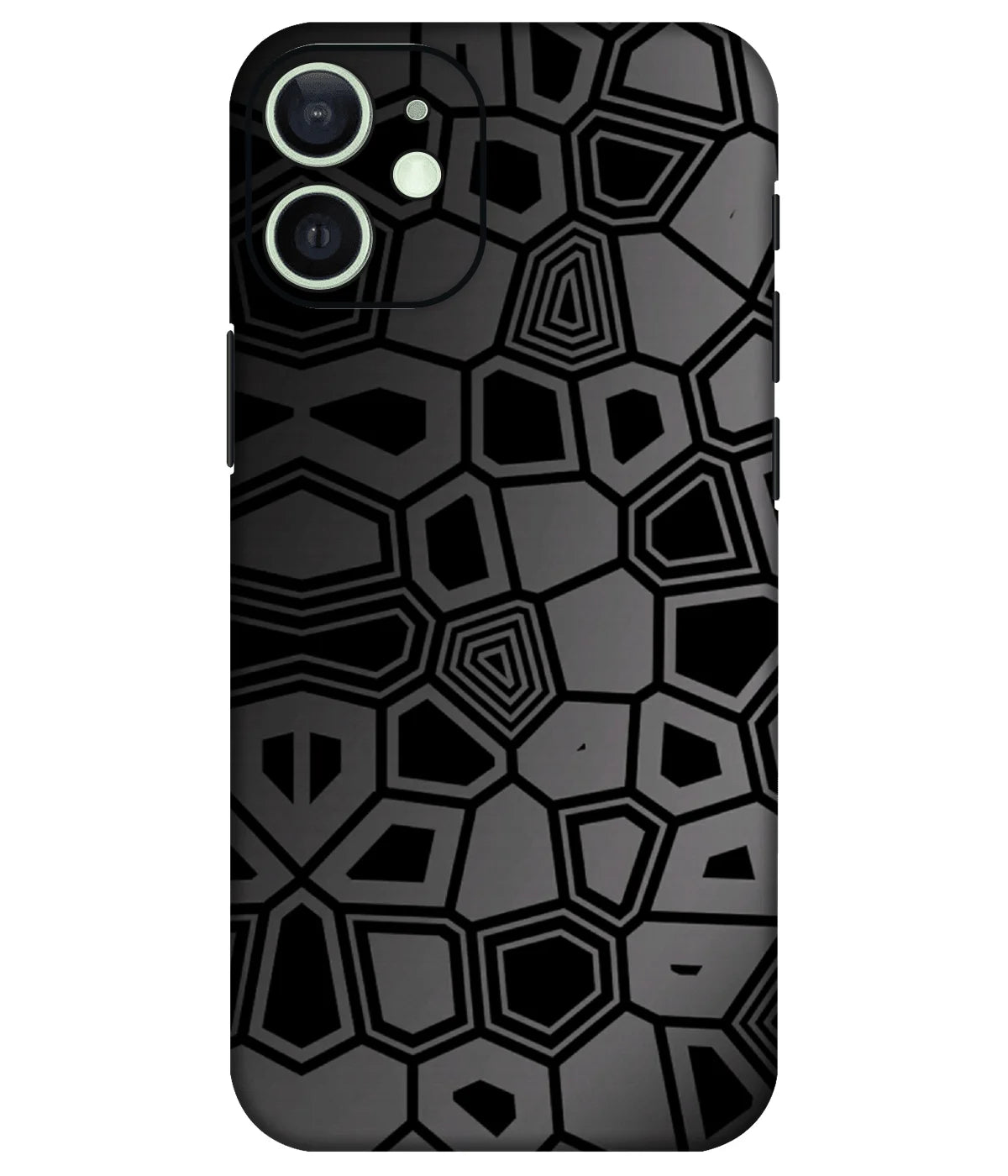 Image of a phone case featuring a mobile skin with a graphic design.