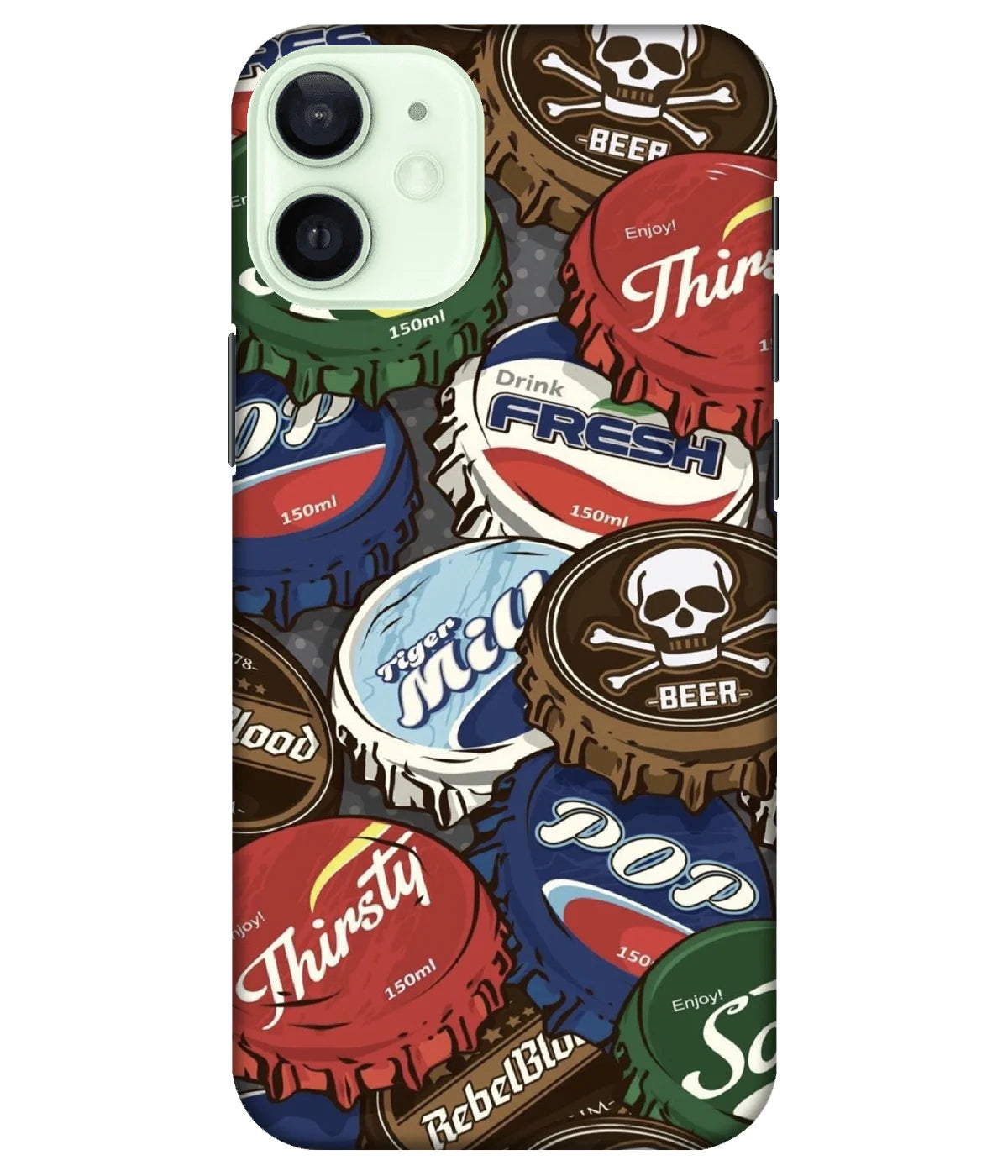 A product shot of a slim hard case with a colorful design.