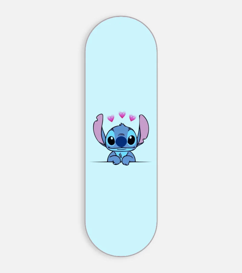 Mobile phone grip slider with a colorful design on a white background