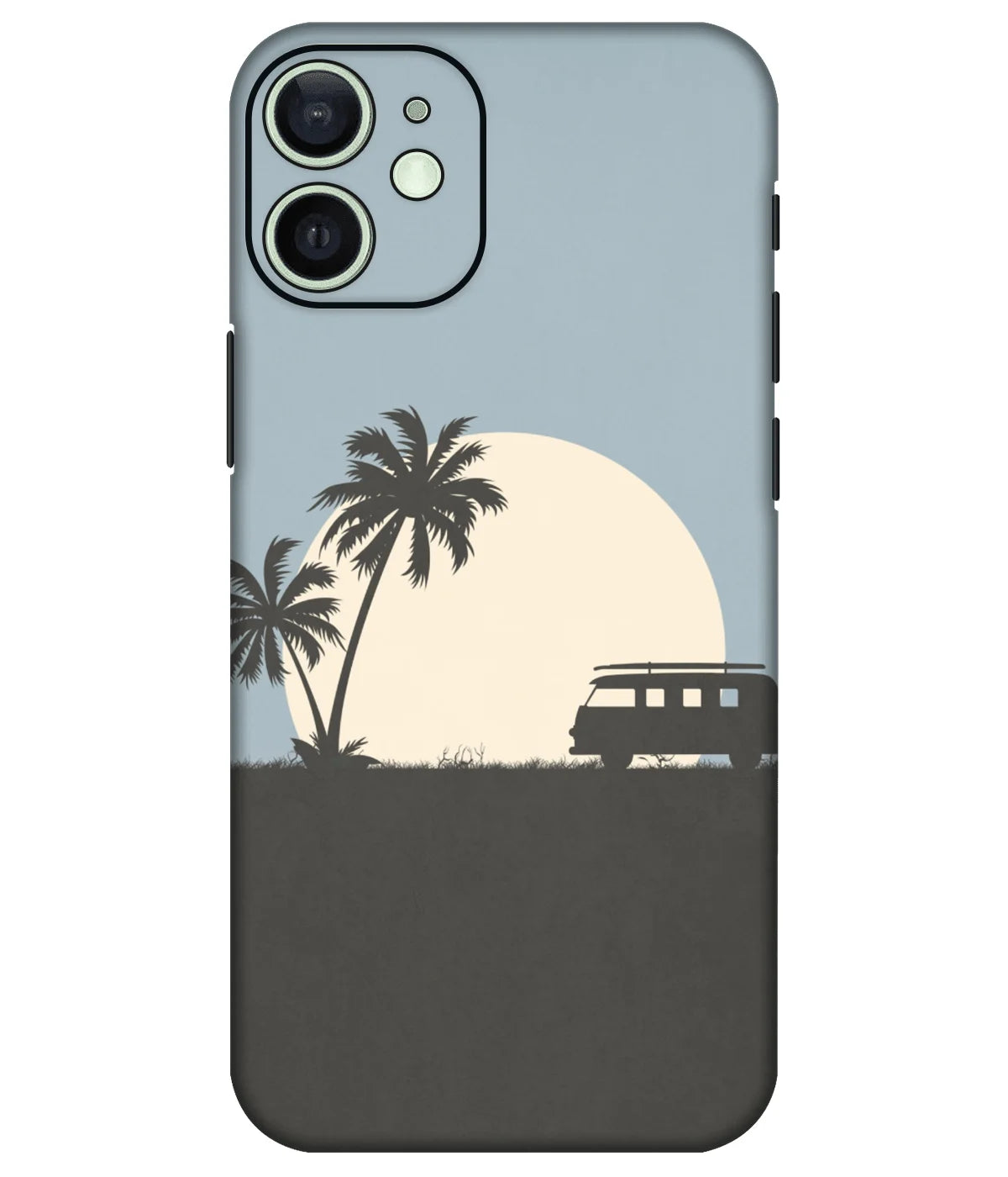 Image of a phone case featuring a mobile skin with a graphic design.