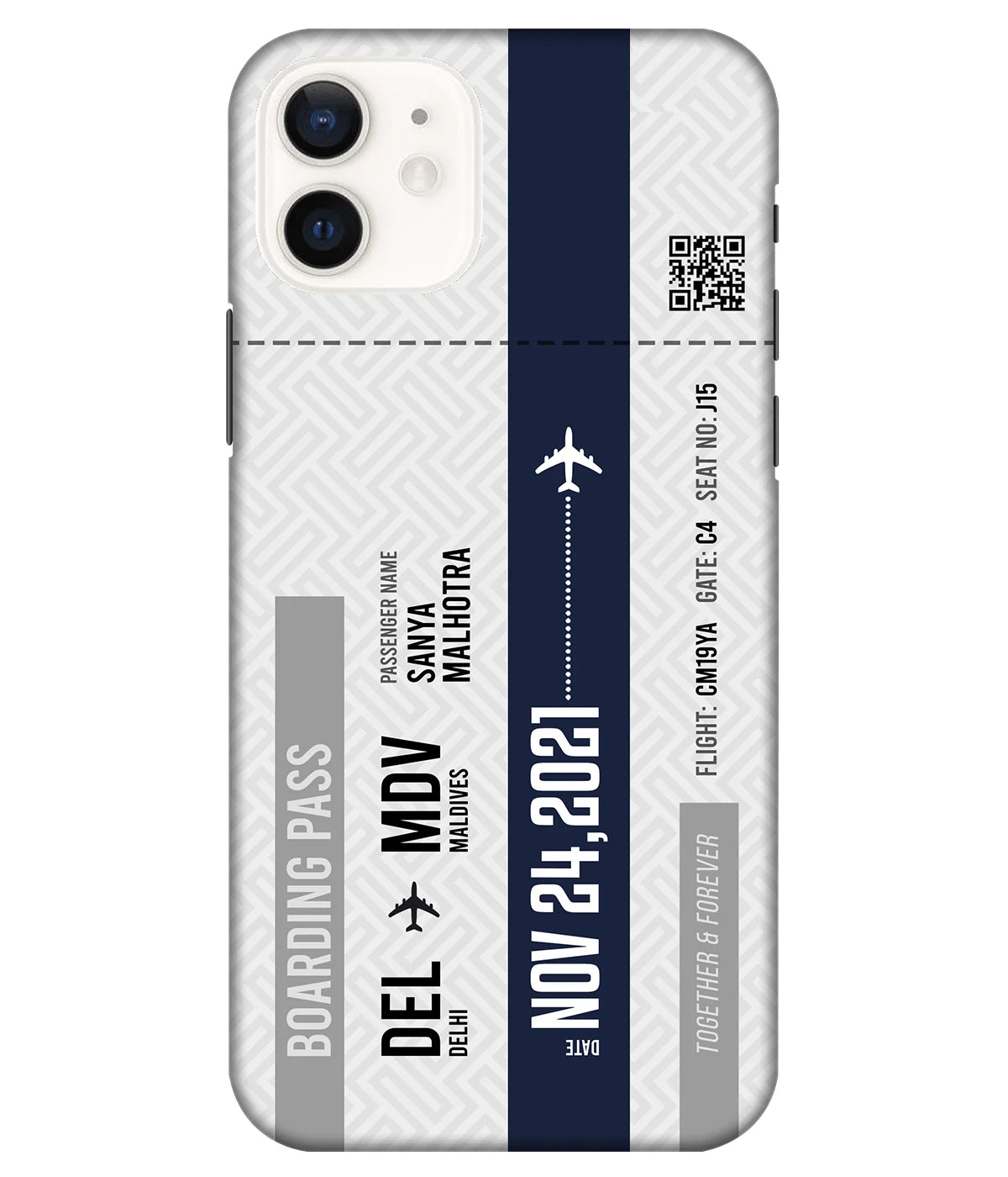 A product shot of a slim hard case with a customizable name.