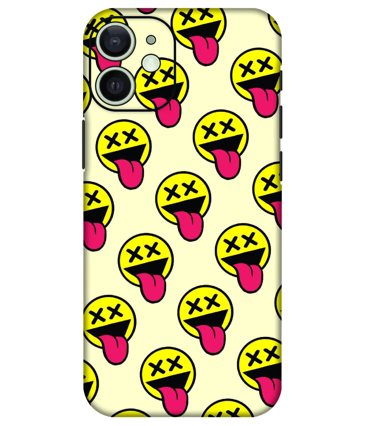 Image of a phone case featuring a mobile skin with a graphic design.