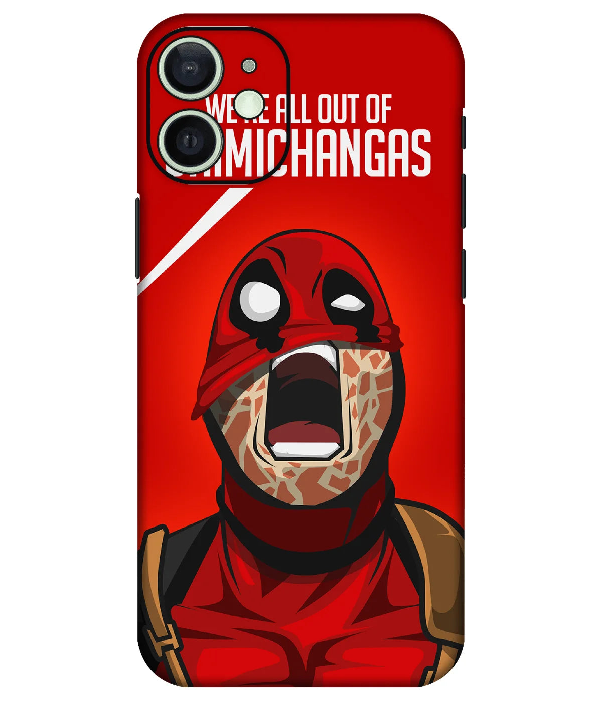 Image of a phone case featuring a mobile skin with a graphic design.