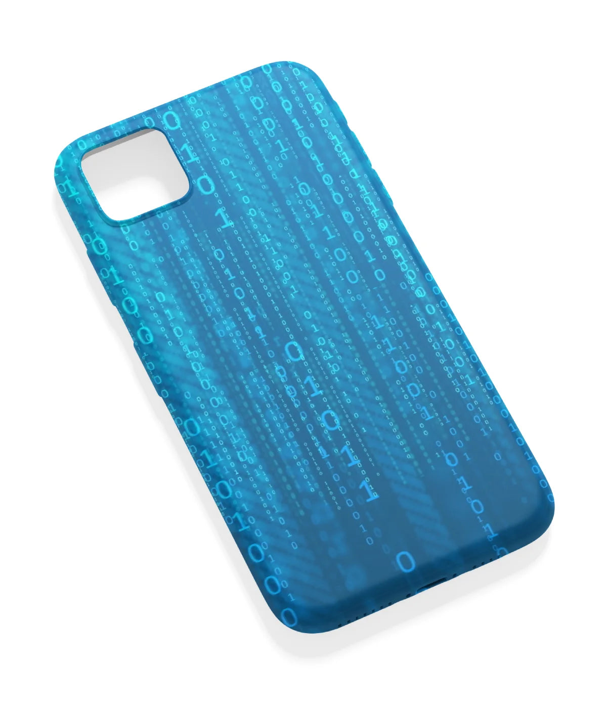 An angled view of a soft silicone case featuring a vibrant design.