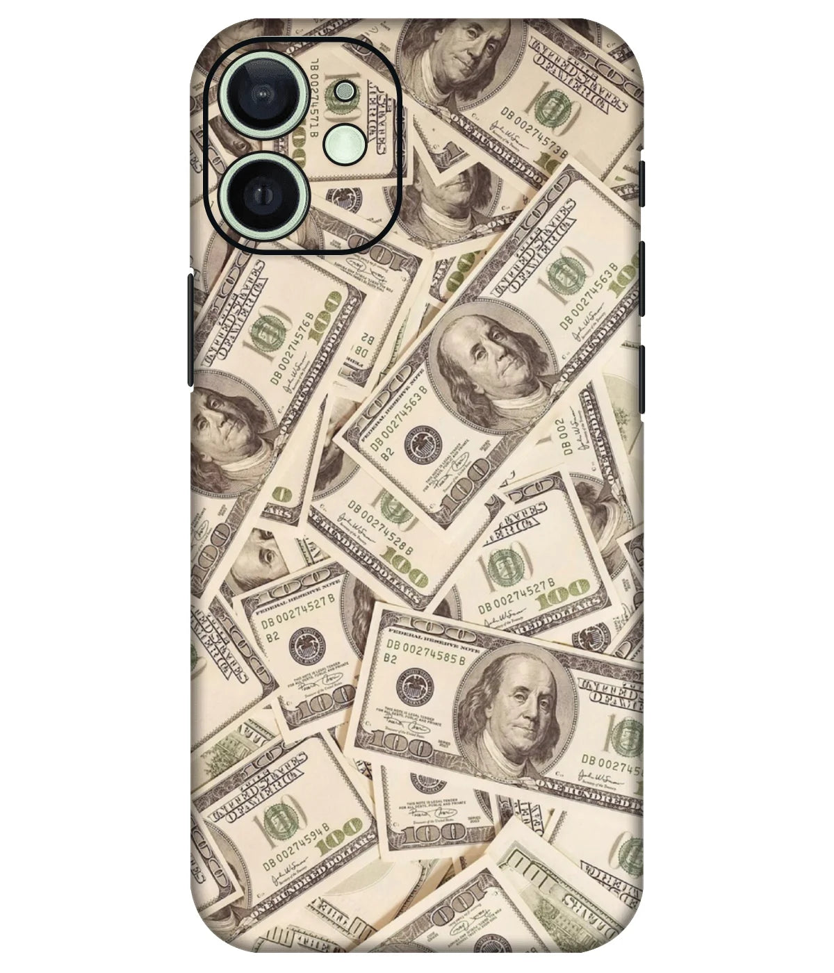 Image of a phone case featuring a mobile skin with a graphic design.