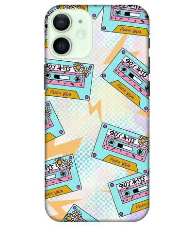 A product shot of a slim hard case with a colorful design.