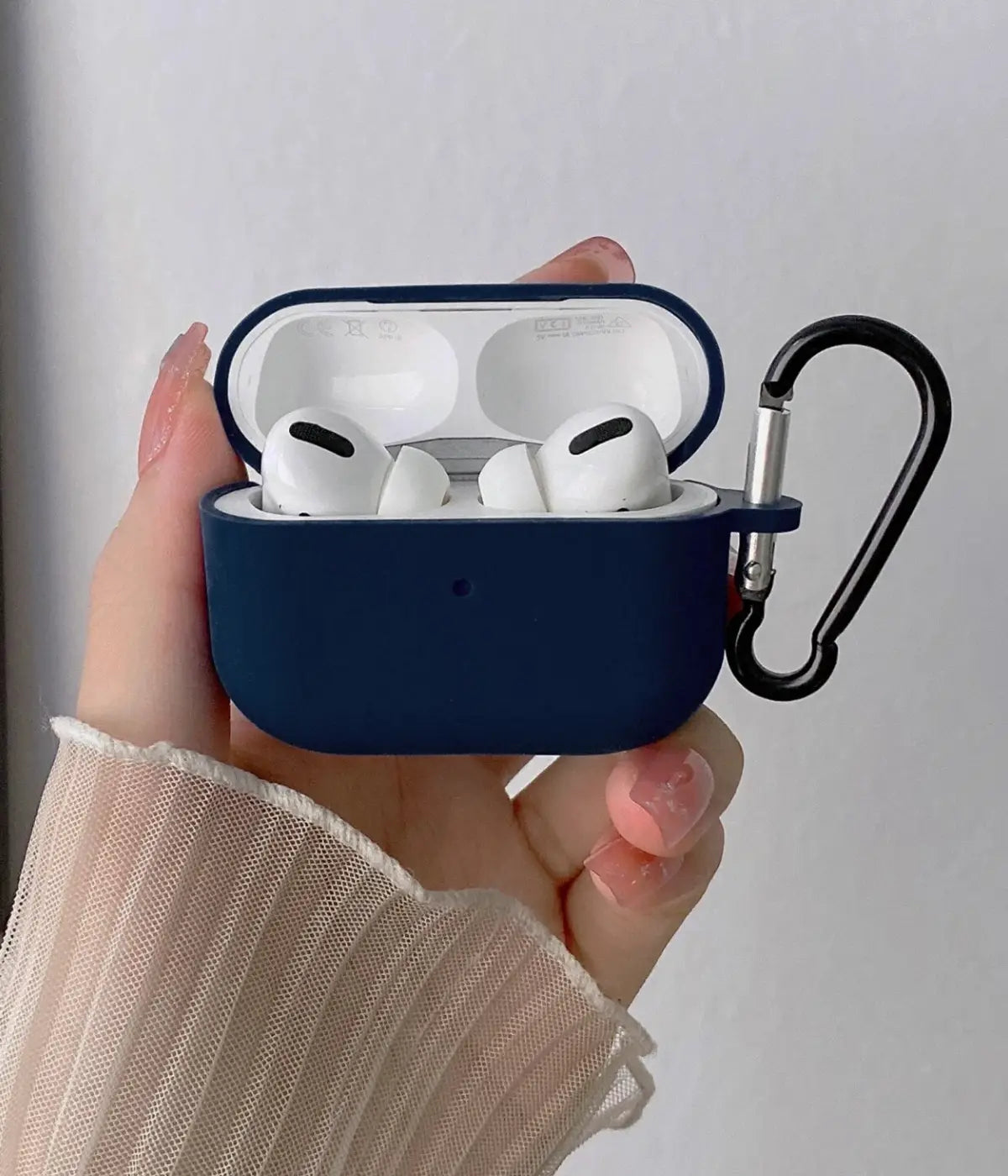 A Deep Navy liquid silicone case for the Airpods.