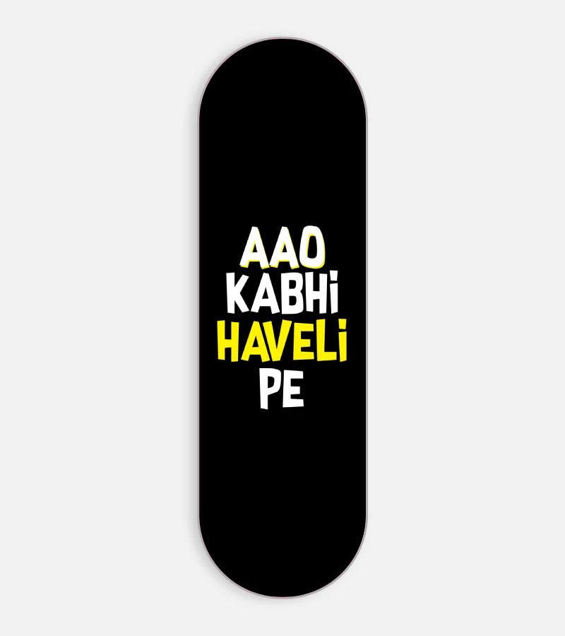 Mobile phone grip slider with a colorful design on a white background