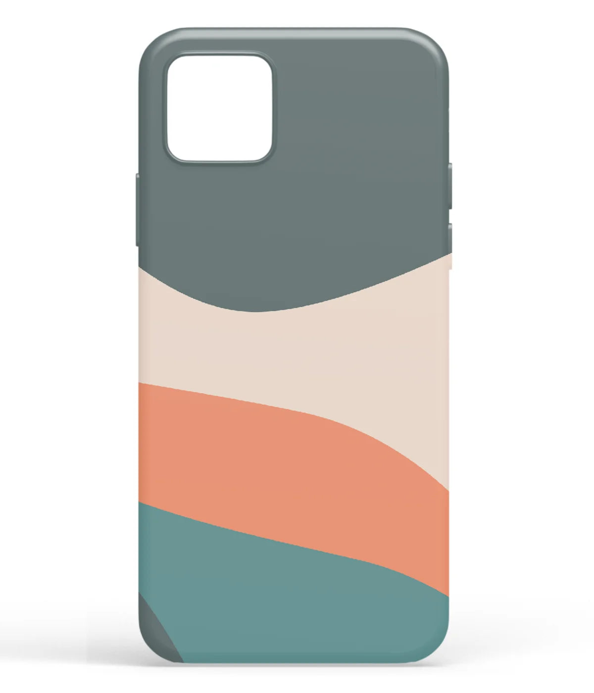 A front-on view of soft silicone phone case with a colorful design.
