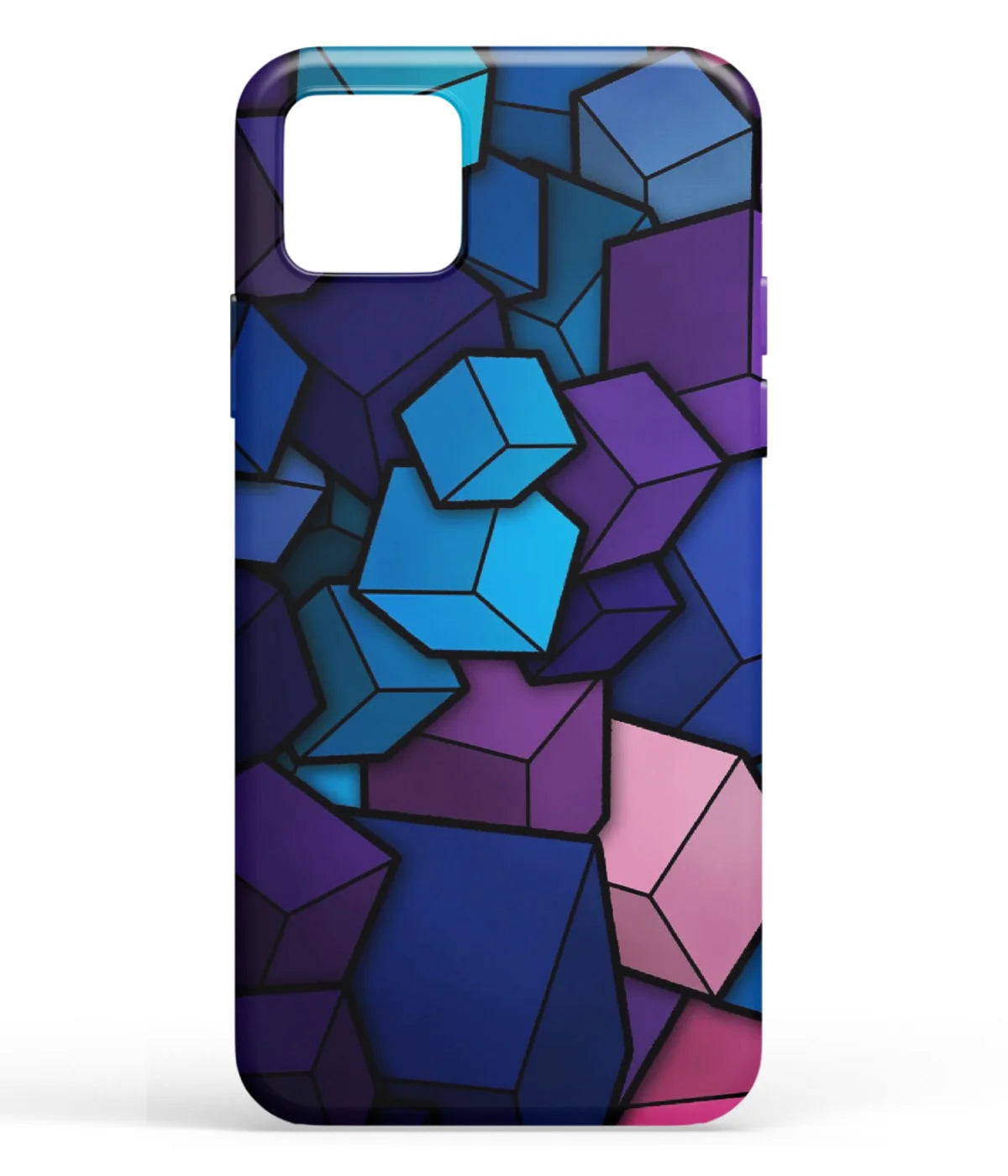 A front-on view of soft silicone phone case with a colorful design.