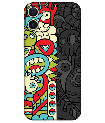 Image of a phone case featuring a mobile skin with a graphic design.
