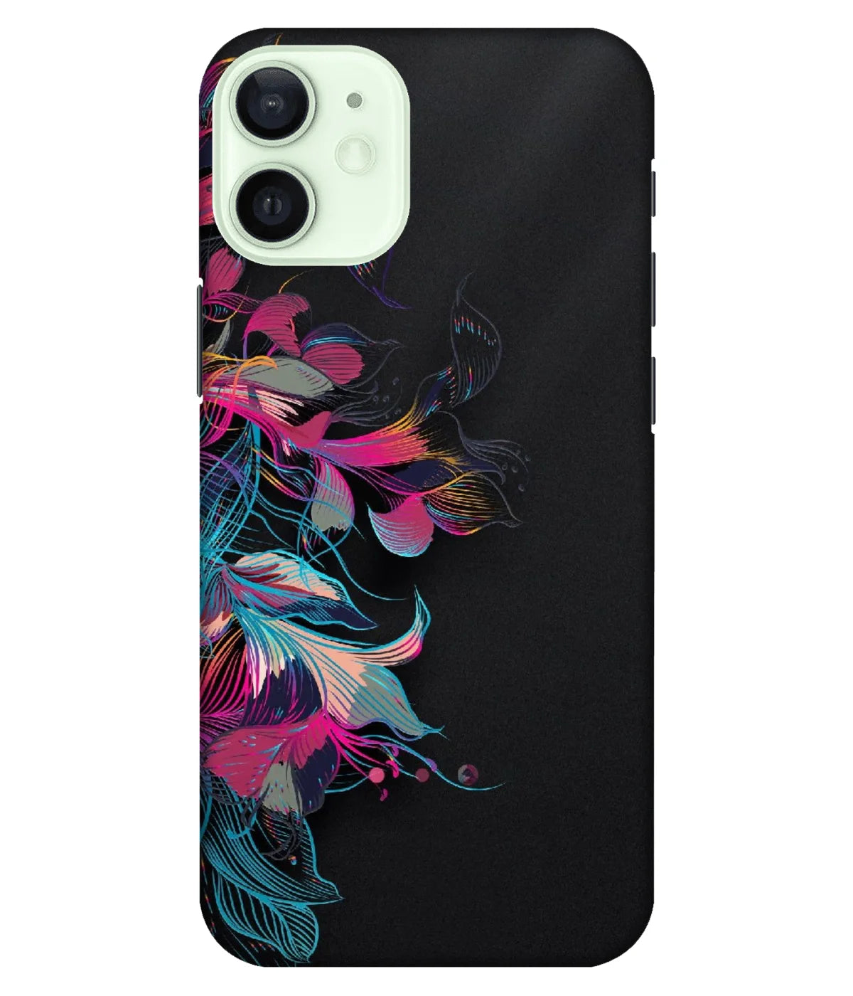 A product shot of a slim hard case with a colorful design.