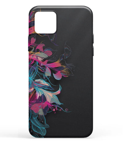 A front-on view of soft silicone phone case with a colorful design.