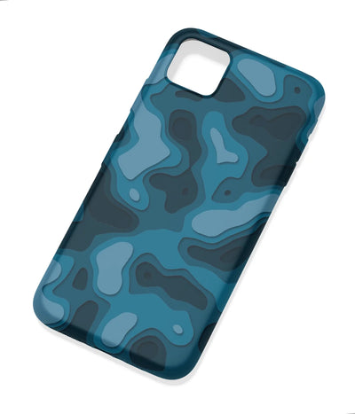 An angled view of a soft silicone case featuring a colorful design.