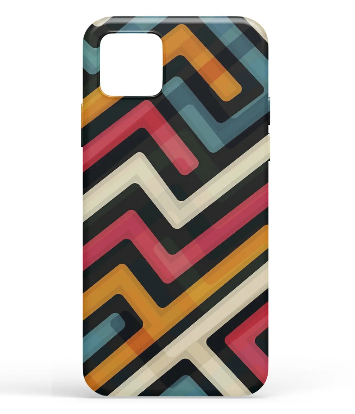 A front-on view of soft silicone phone case with a colorful design.
