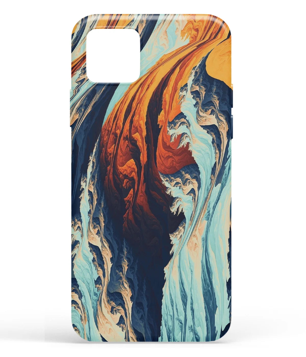 A front-on view of soft silicone phone case with a colorful design.