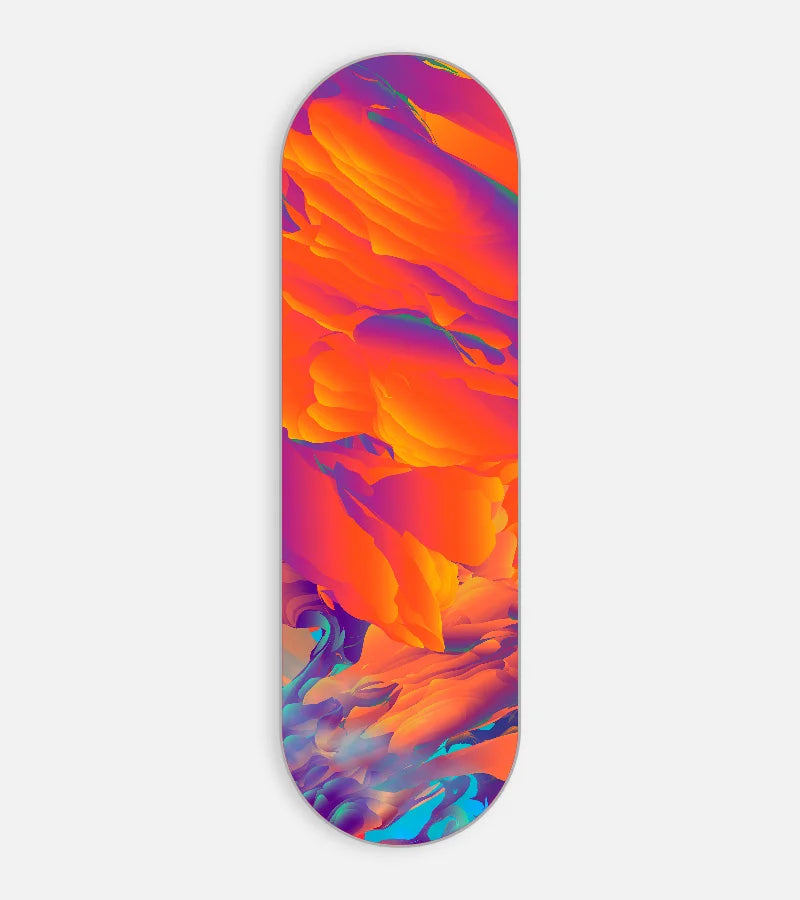 Mobile phone grip slider with a colorful design on a white background