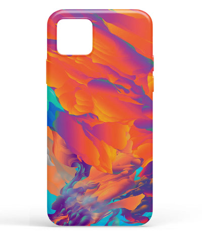 A front-on view of soft silicone phone case with a colorful design.