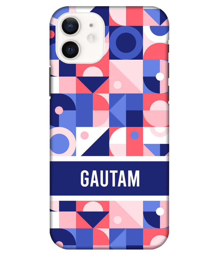 Abstract Shape Slim Hard Custom Name Case