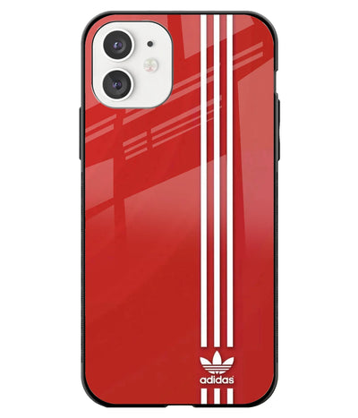 A front-on view of a glass phone case with a colorful design.