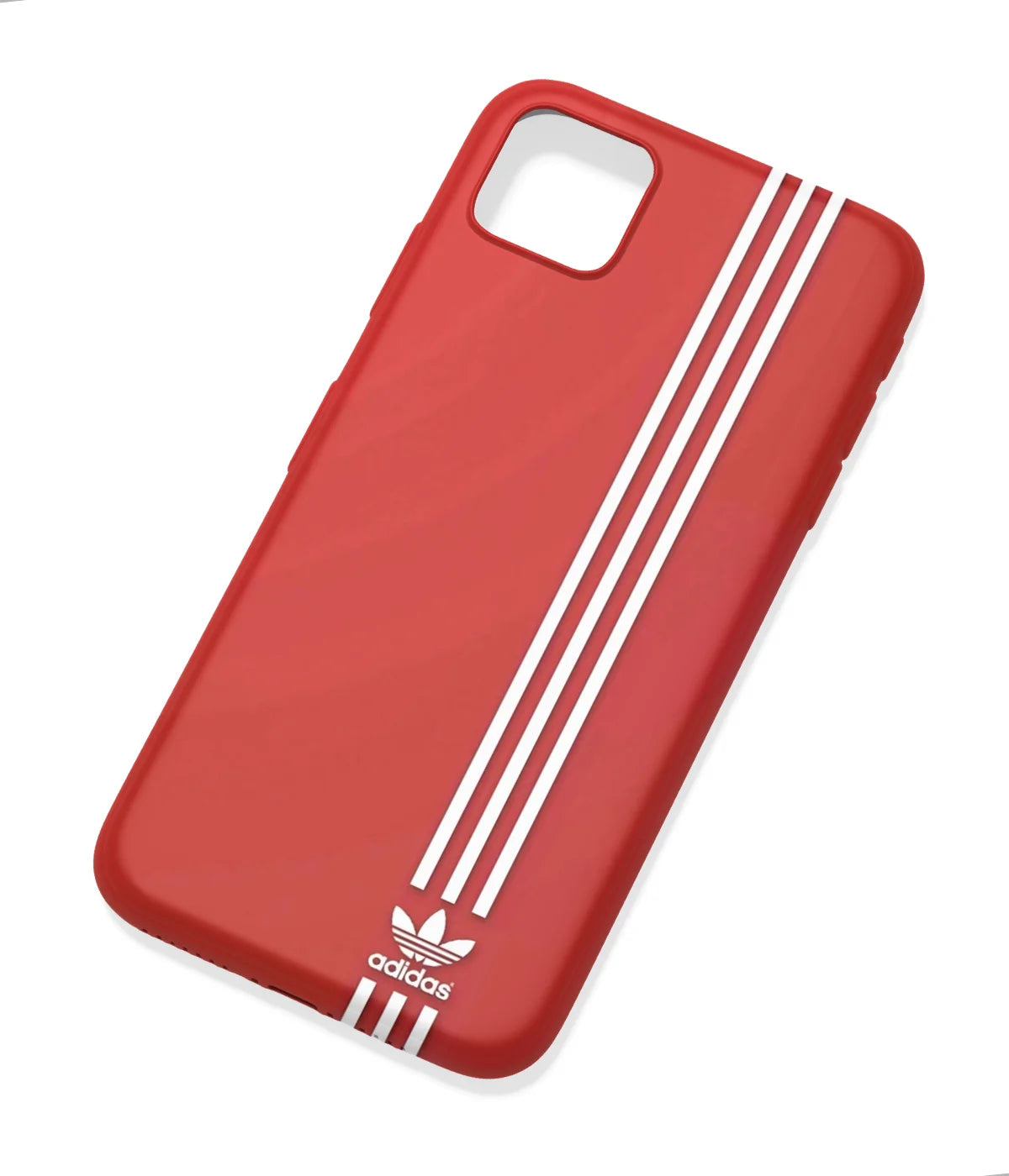 An angled view of a soft silicone case featuring a colorful design.