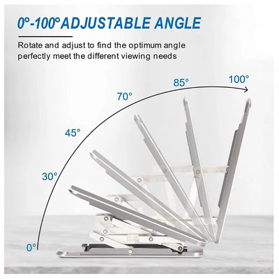 Adjustable mobile phone kick stand holder with 0° to 100° angle display.