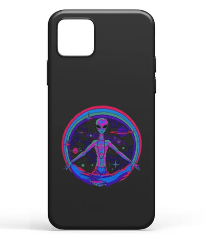 A front-on view of soft silicone phone case with a colorful design.