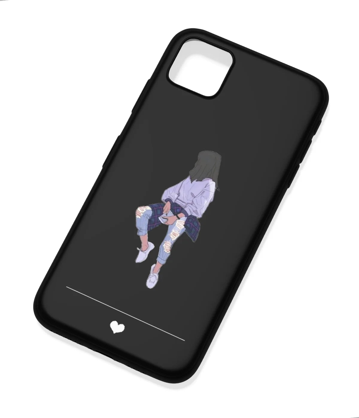 An angled view of a soft silicone case featuring a colorful design.