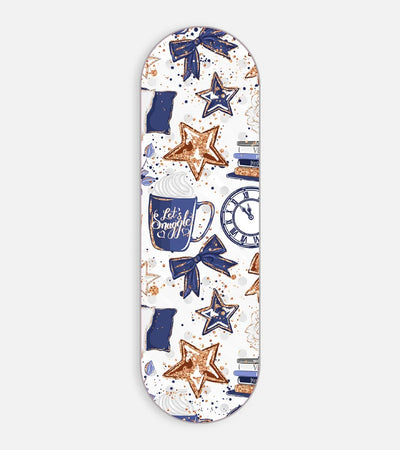 Mobile phone grip slider with a colorful design on a white background