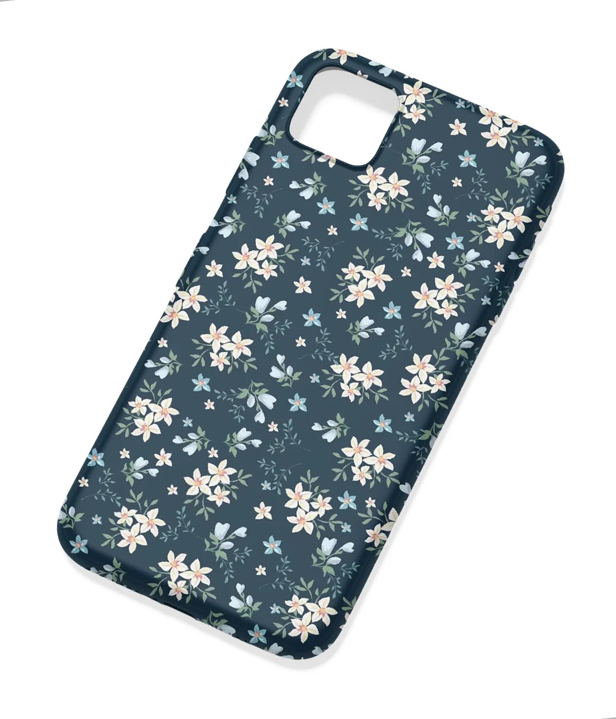 An angled view of a soft silicone case featuring a colorful design.