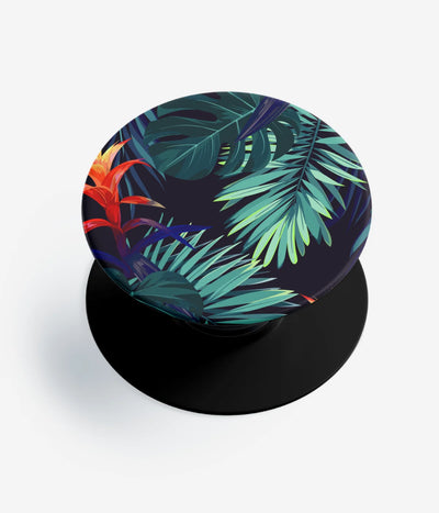 A top-down view of a phone grip holder on a clean white background