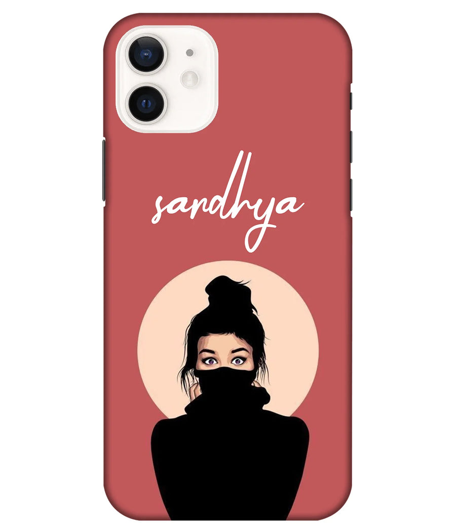Aesthetic Mask Girl Slim Hard Custom Name Case
