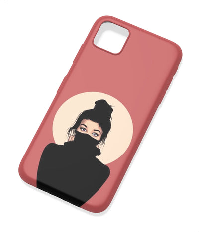 An angled view of a soft silicone case featuring a colorful design.