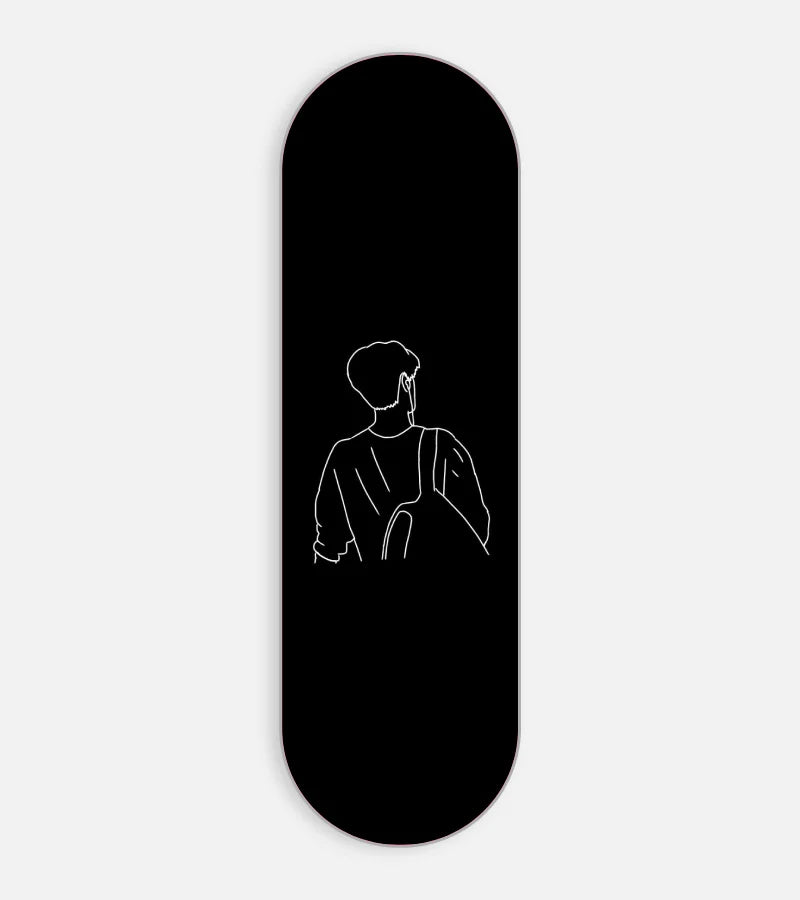 Mobile phone grip slider with a colorful design on a white background