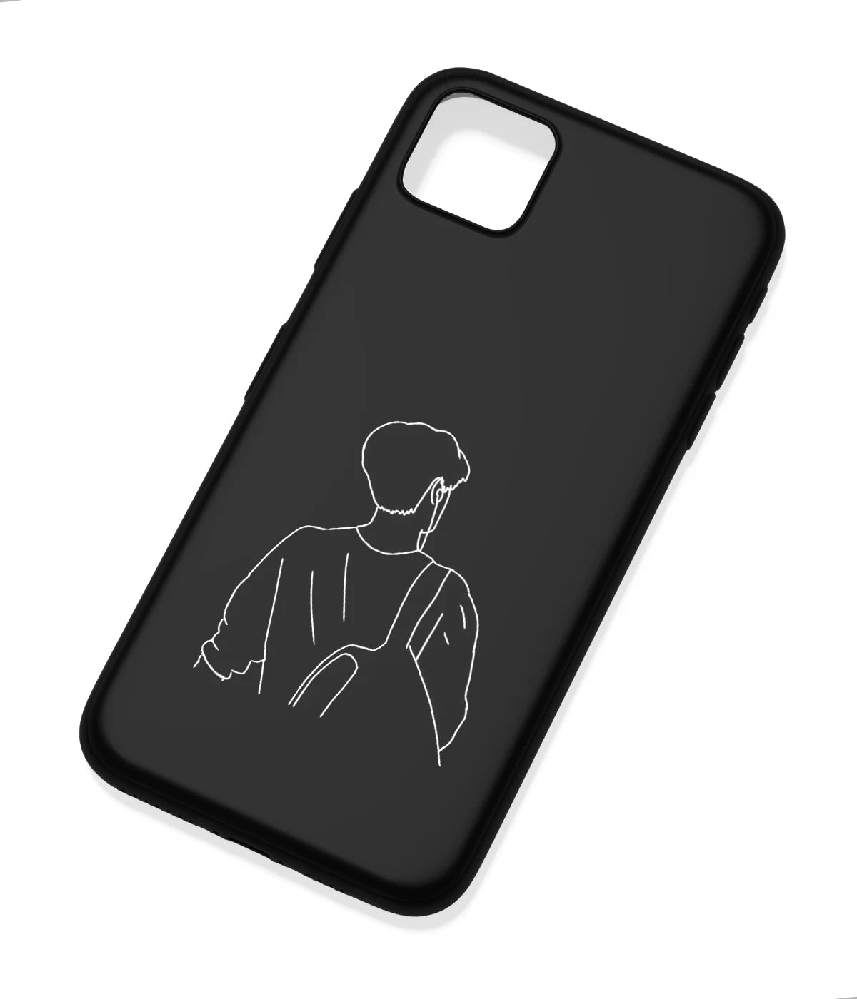 An angled view of a soft silicone case featuring a colorful design.