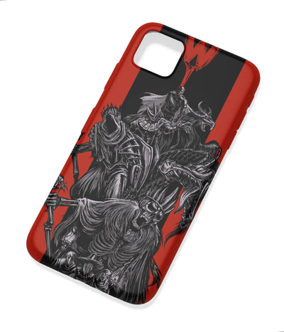 An angled view of a soft silicone case featuring a colorful design.