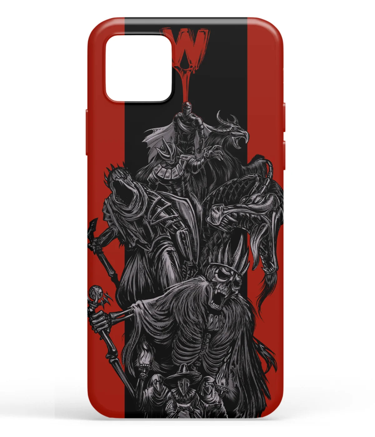 A front-on view of soft silicone phone case with a colorful design.