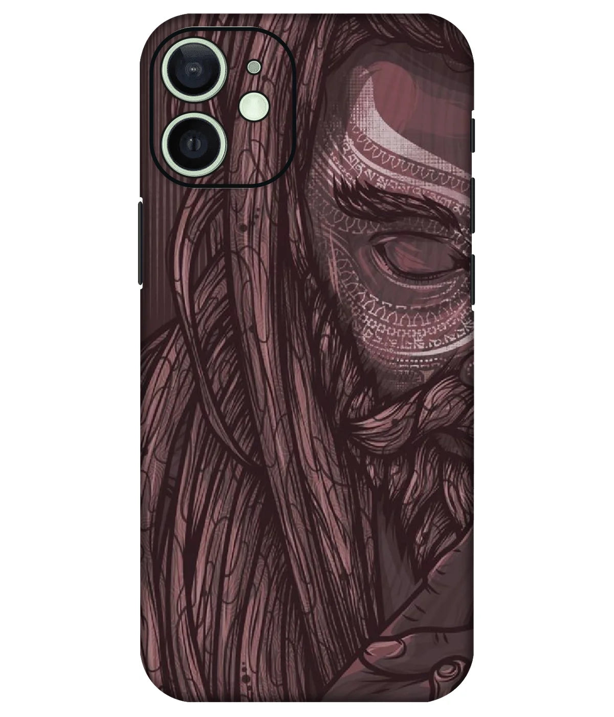 Image of a phone case featuring a mobile skin with a graphic design.