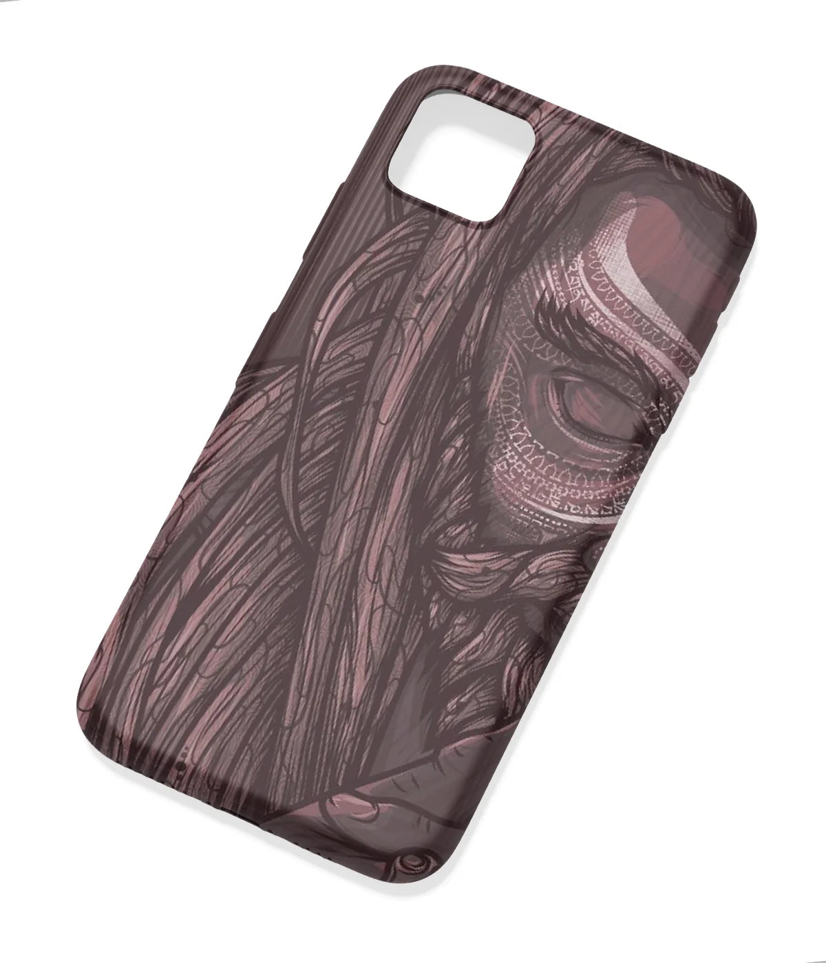 An angled view of a soft silicone case featuring a colorful design.