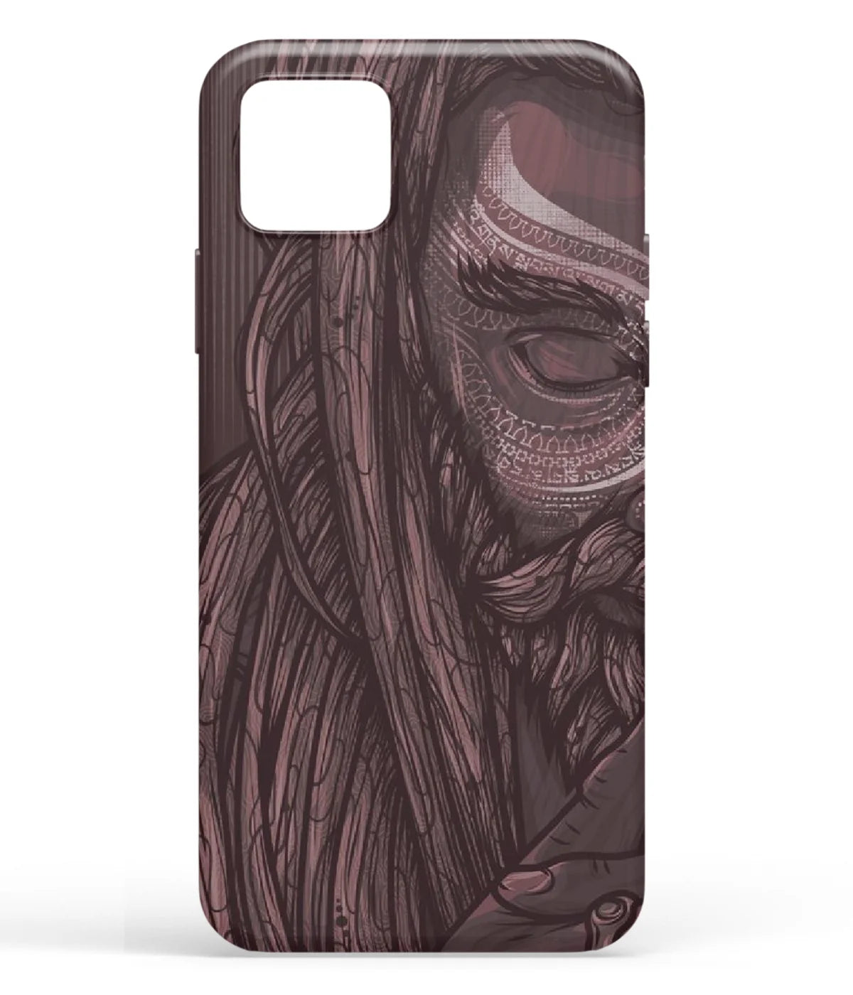 A front-on view of soft silicone phone case with a colorful design.