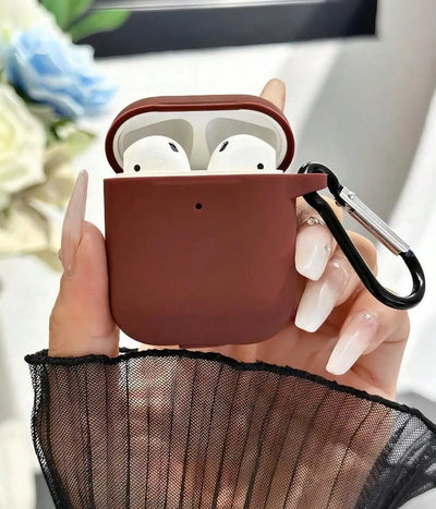 A brown liquid silicone case for the Airpods.