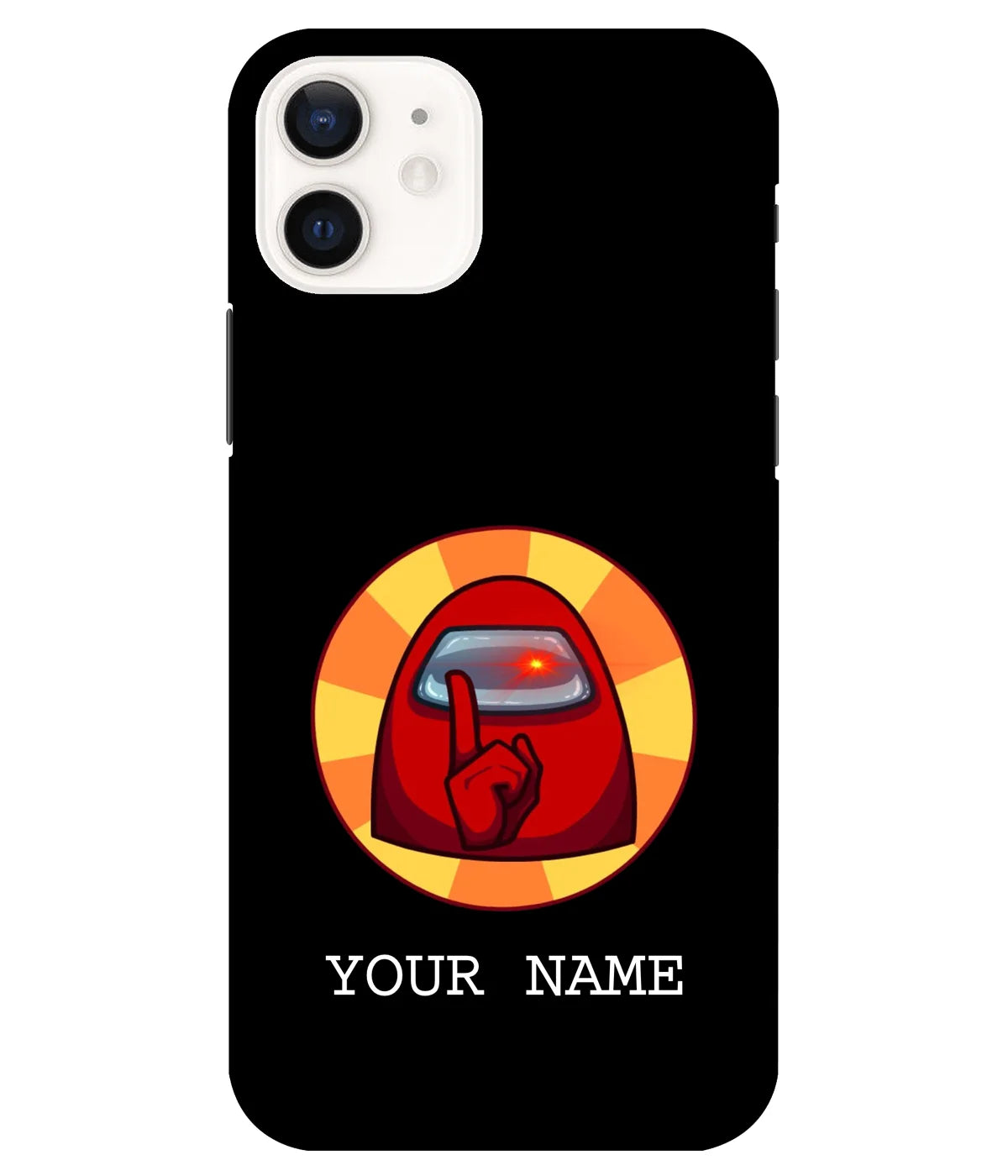 A product shot of a slim hard case with a customizable name.