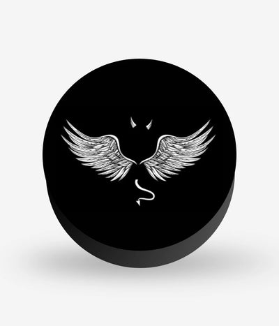 Mobile phone grip with a colorful design on a white background