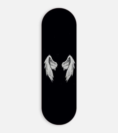 Mobile phone grip slider with a colorful design on a white background