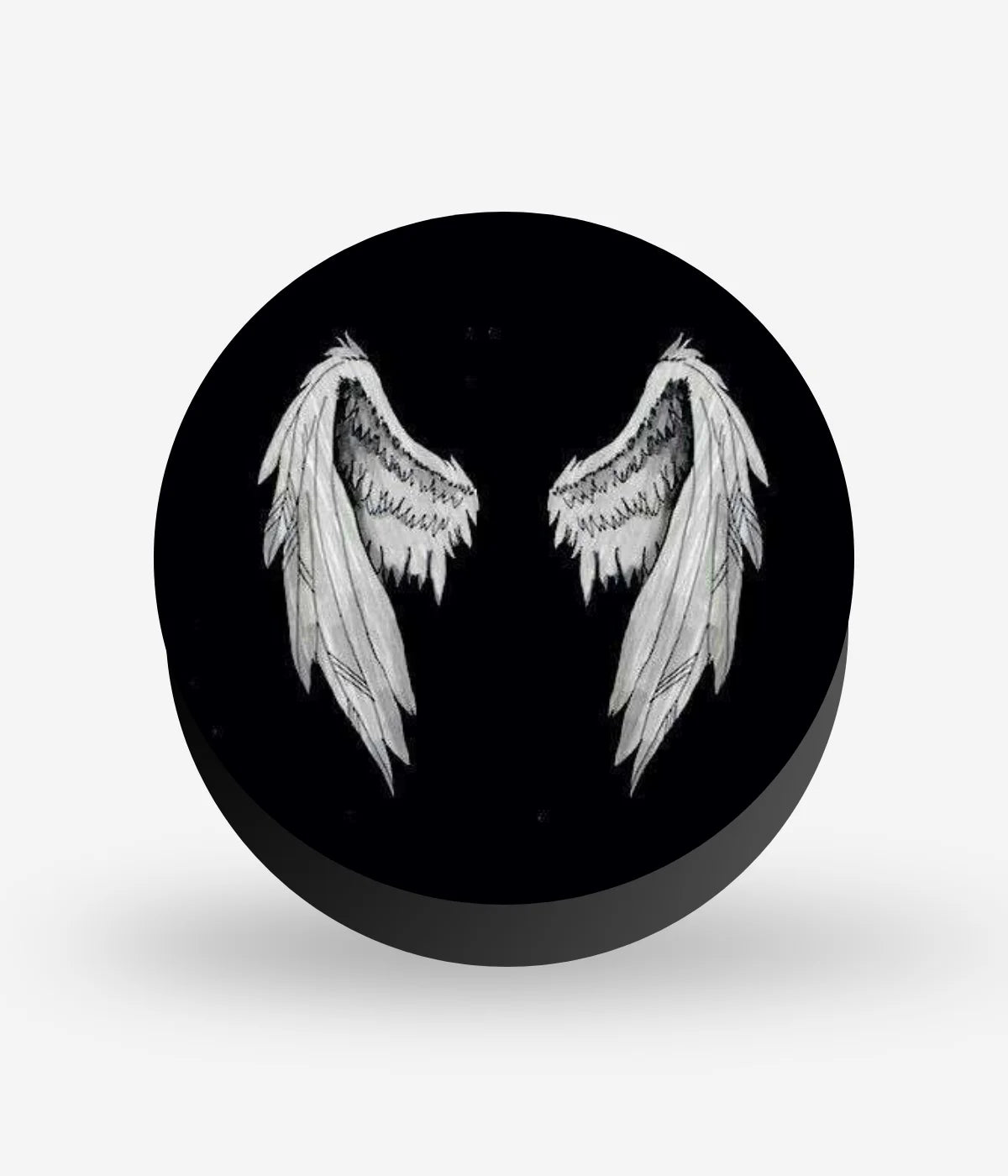 Mobile phone grip with a colorful design on a white background