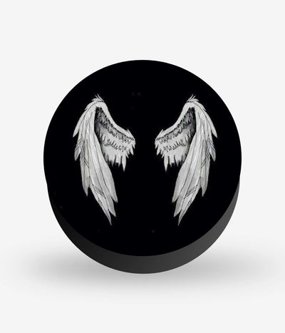 Mobile phone grip with a colorful design on a white background