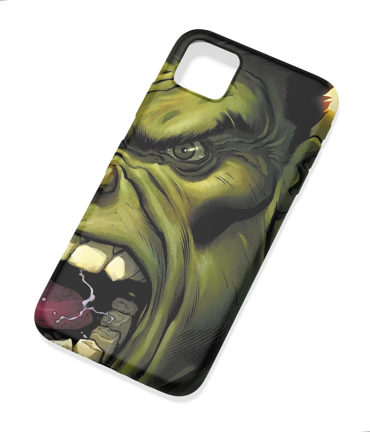 An angled view of a soft silicone case featuring a colorful design.